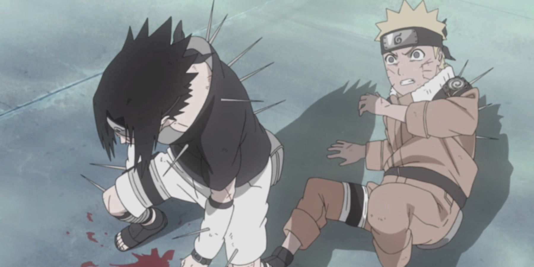 Sasuke protects Naruto