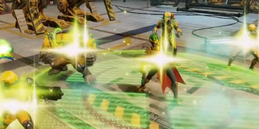  Scientist Supreme from Marvel Strike Force healing A.I.M squadmates.