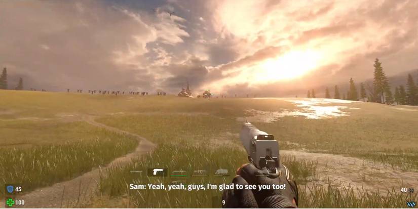 Serious Sam - Siberian Mayhem - SOP38 Pistol - Player shoots handgun at enemies