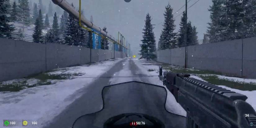 Serious Sam - Siberian Mayhem - Use Snowmobile to Get Across the Map - Player hunts enemies on vehicle