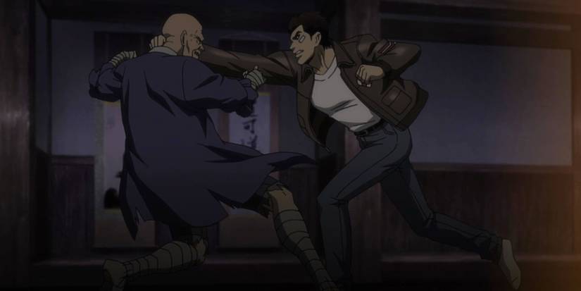 Ryo Hazuki and Chai fight in Shenmue anime
