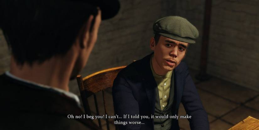 A young suspect in Sherlock Holmes Crimes & Punishments insisting the truth would make things worse