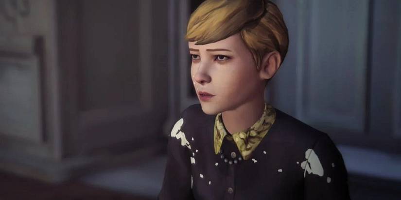 Victoria covered in paint on dormitory steps during Episode 1 of Life is Strange