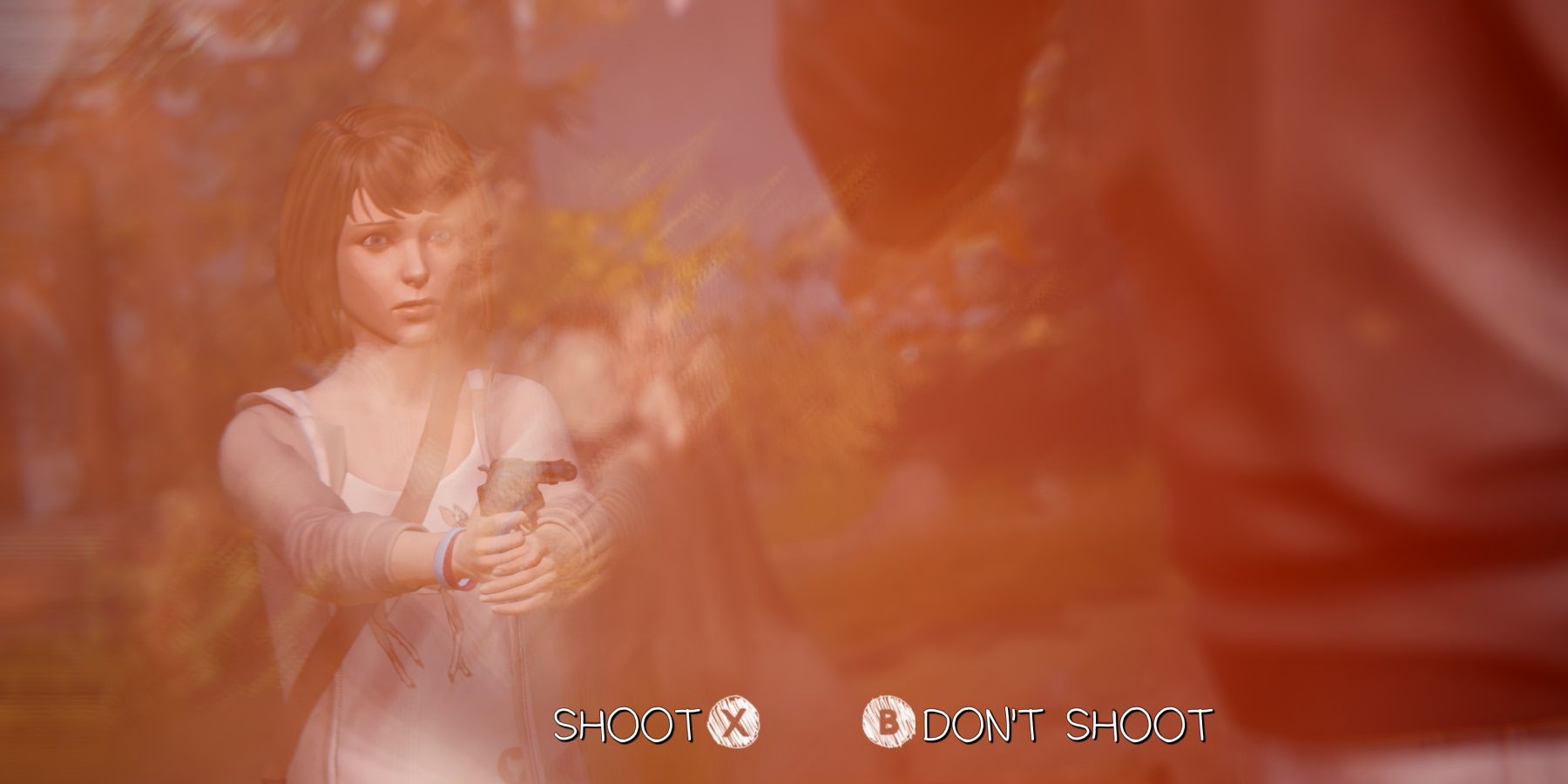 Max deciding to shoot Frank or not shoot Frank in episode 2 of Life is Strange