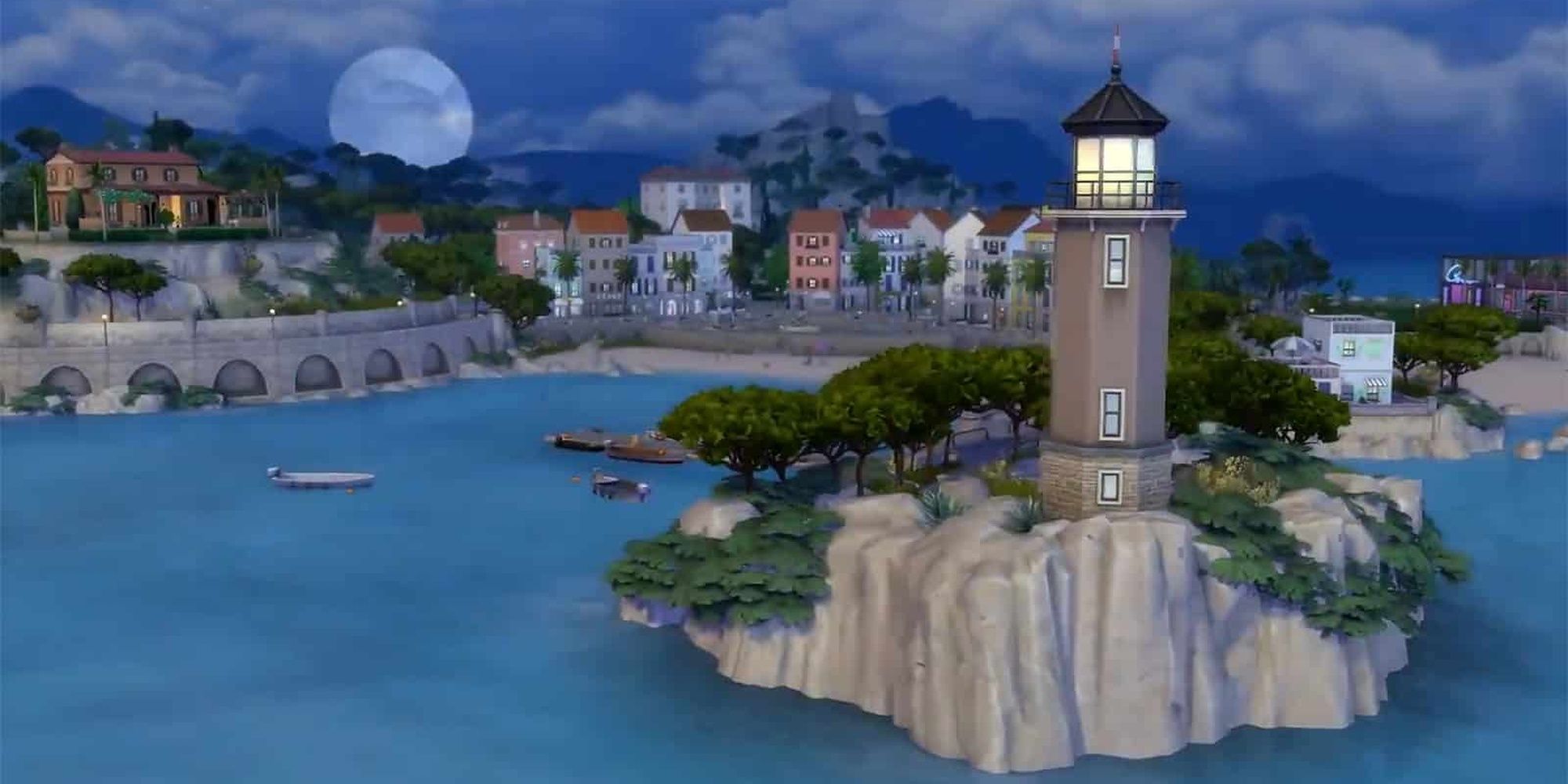 An arial view of Tartosa from The Sims 4: My Wedding Stories