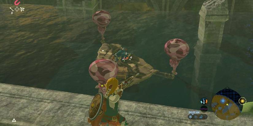 Sky Octoroks emerging from water with treasure