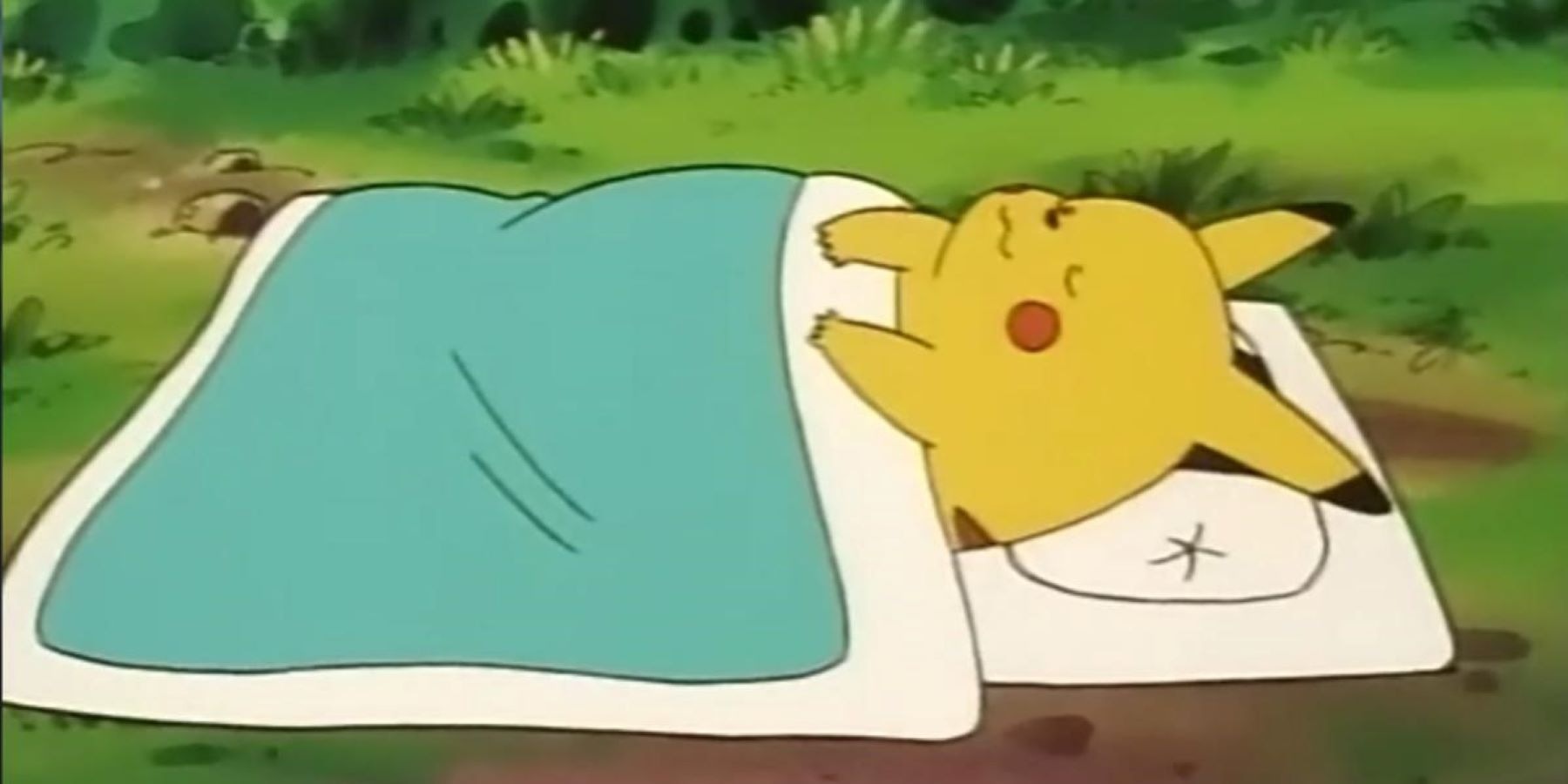 Shiny Sleeping Pikachu In Pokemon Camp by Alyssa-ThePikachu on