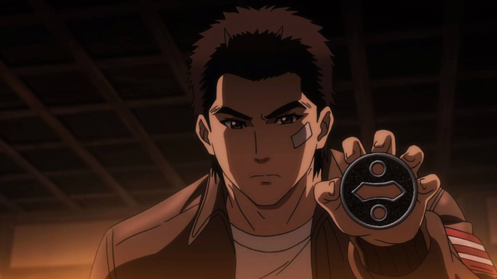Ryo Hazaki solving puzzle in Shnmue anime