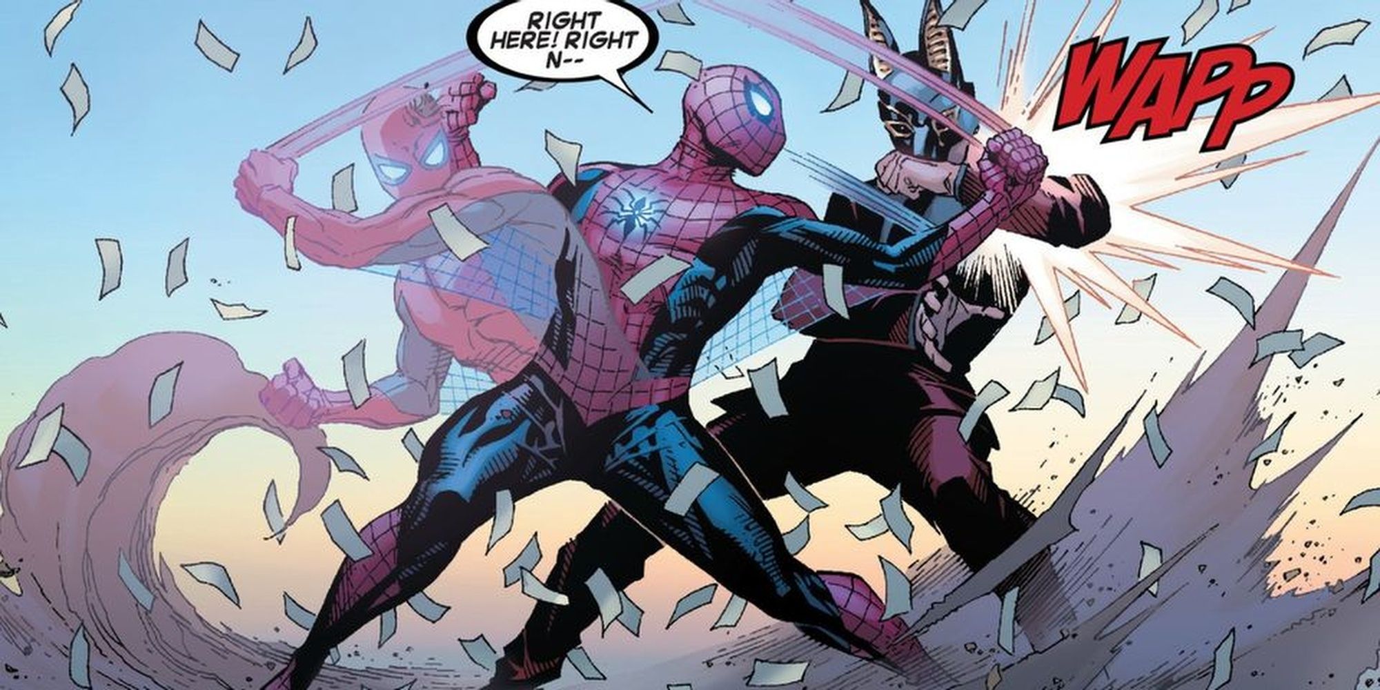 Spider-Man fighting Ben Reilly as the Jackal Cropped
