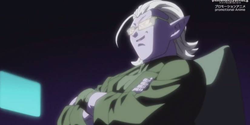 Super Dragon Ball Heroes Fu watching from a monitor