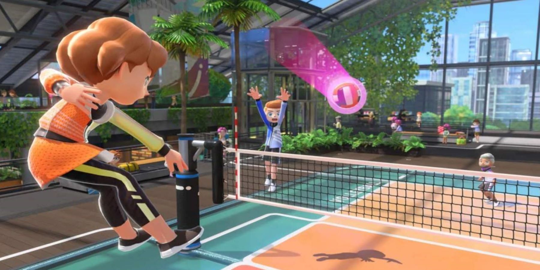 A player spiking a volleyball in Nintendo Switch Sports