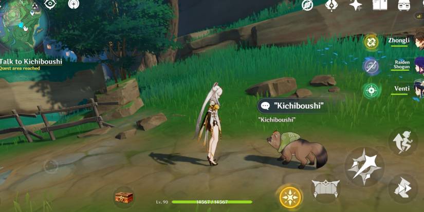 Genshin Impact Talking to Kichiboushi the Tanuki