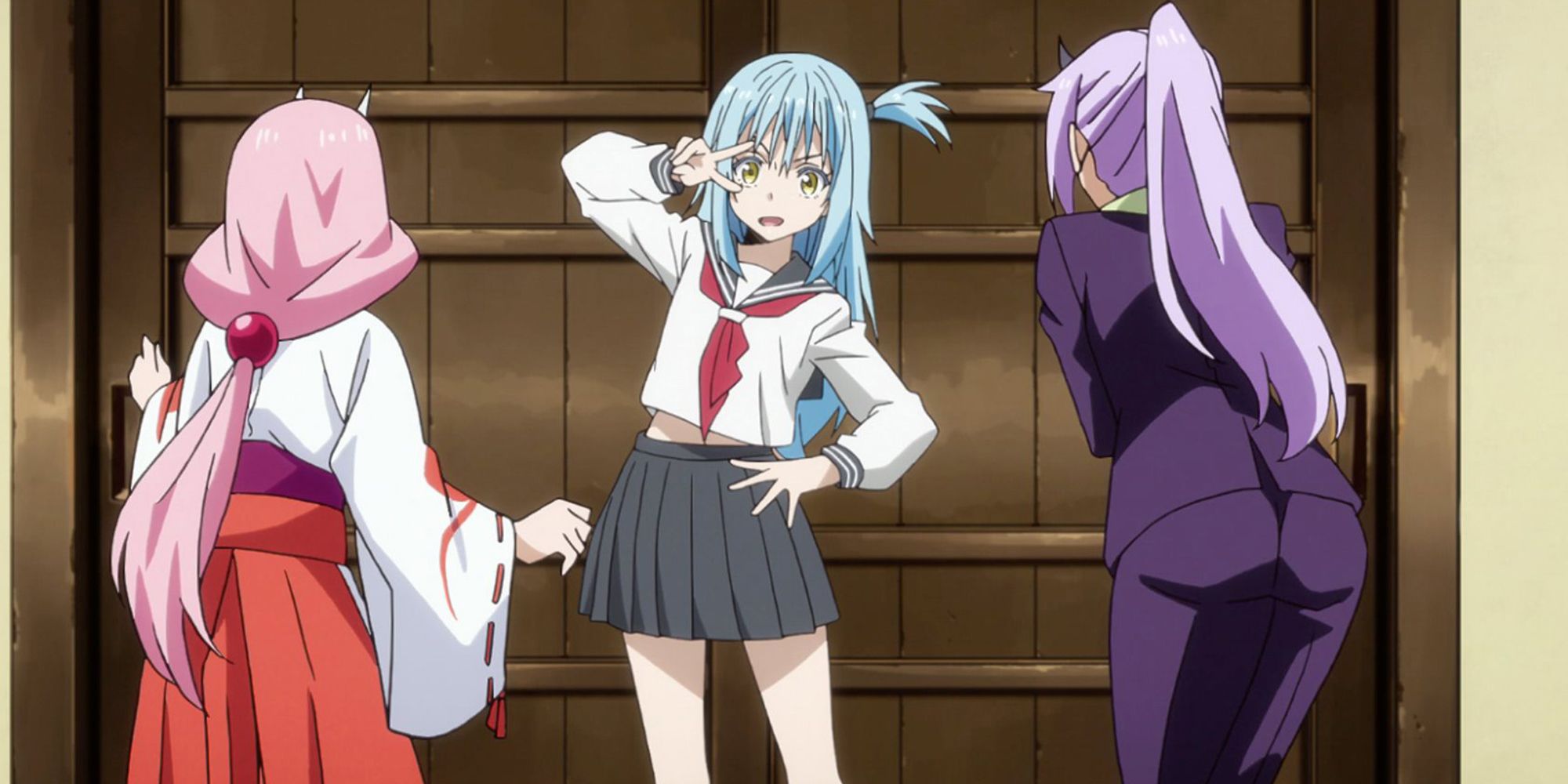 That Time I Got Reincarnated As A Slime - Rimuru Being Forced To Pose For Shion And Shuna