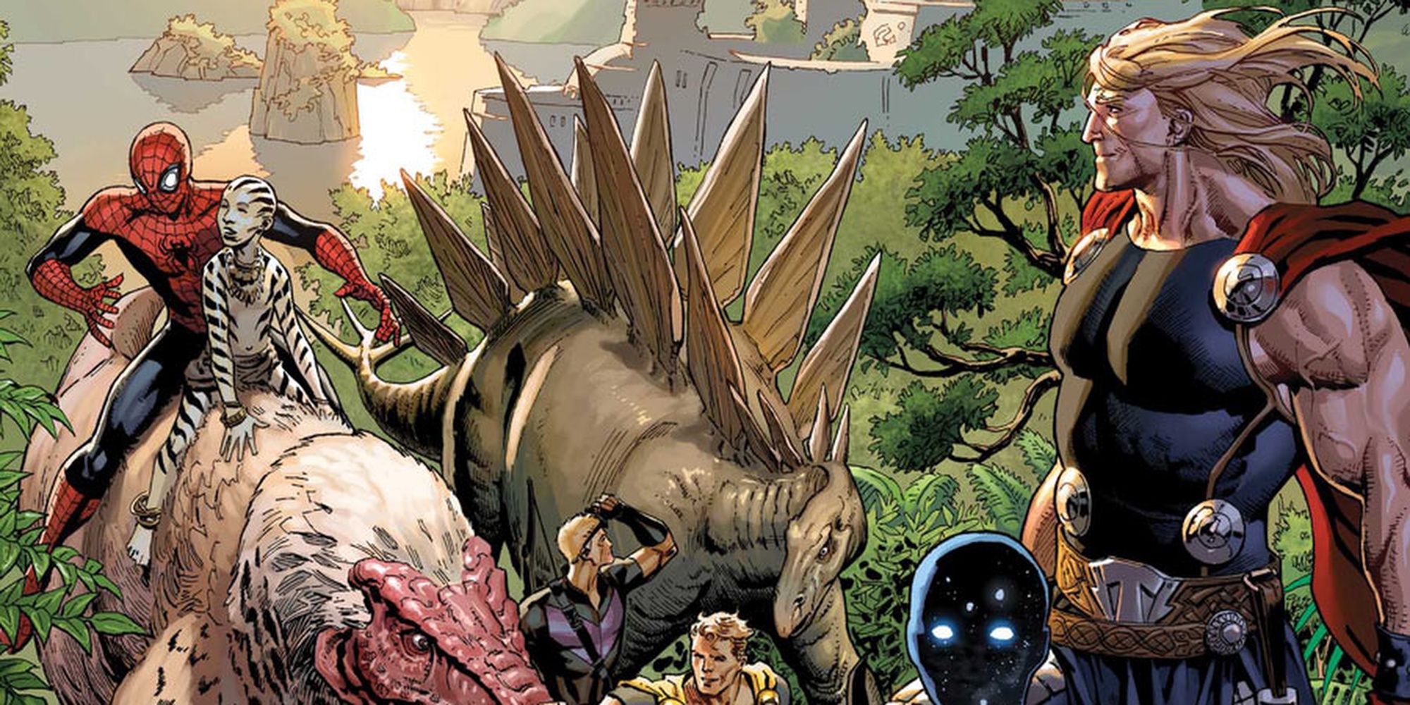 The Avengers in the Savage Land in Marvel Comics Cropped