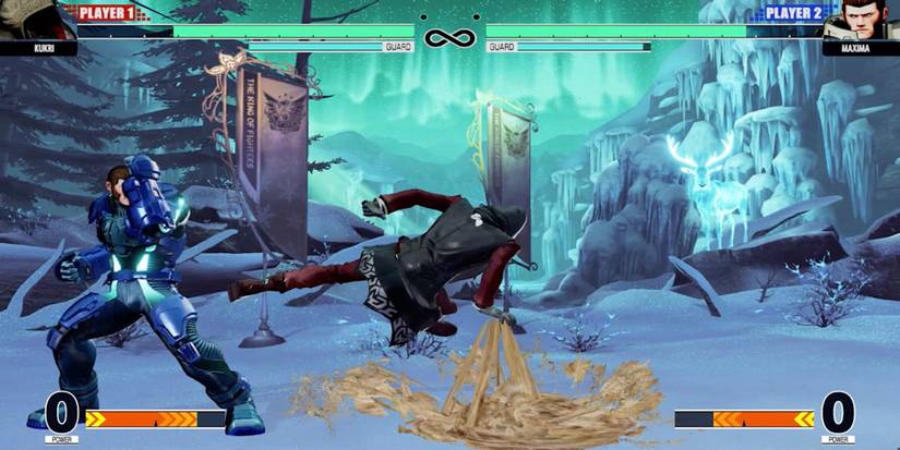 Fighting a match in The King of Fighters 15