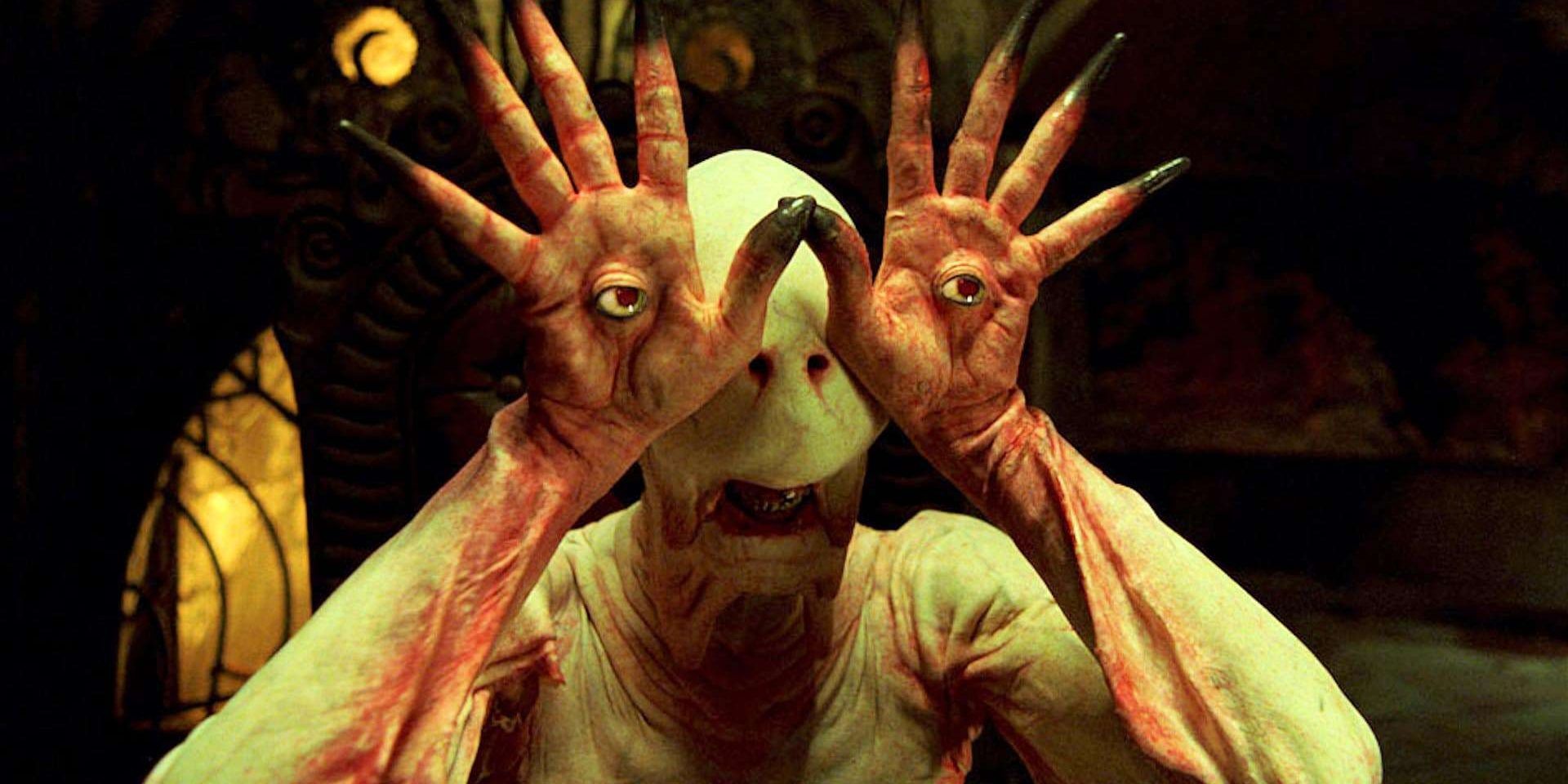 The Pale Man using his hands as eyes in Pan's Labyrinth