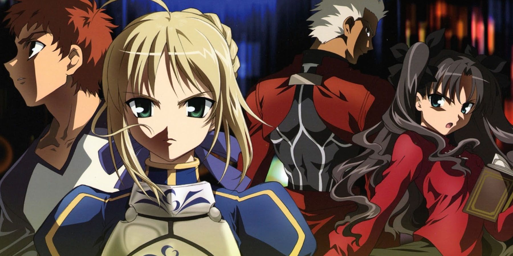 The main cast of Fate Stay Night 2006