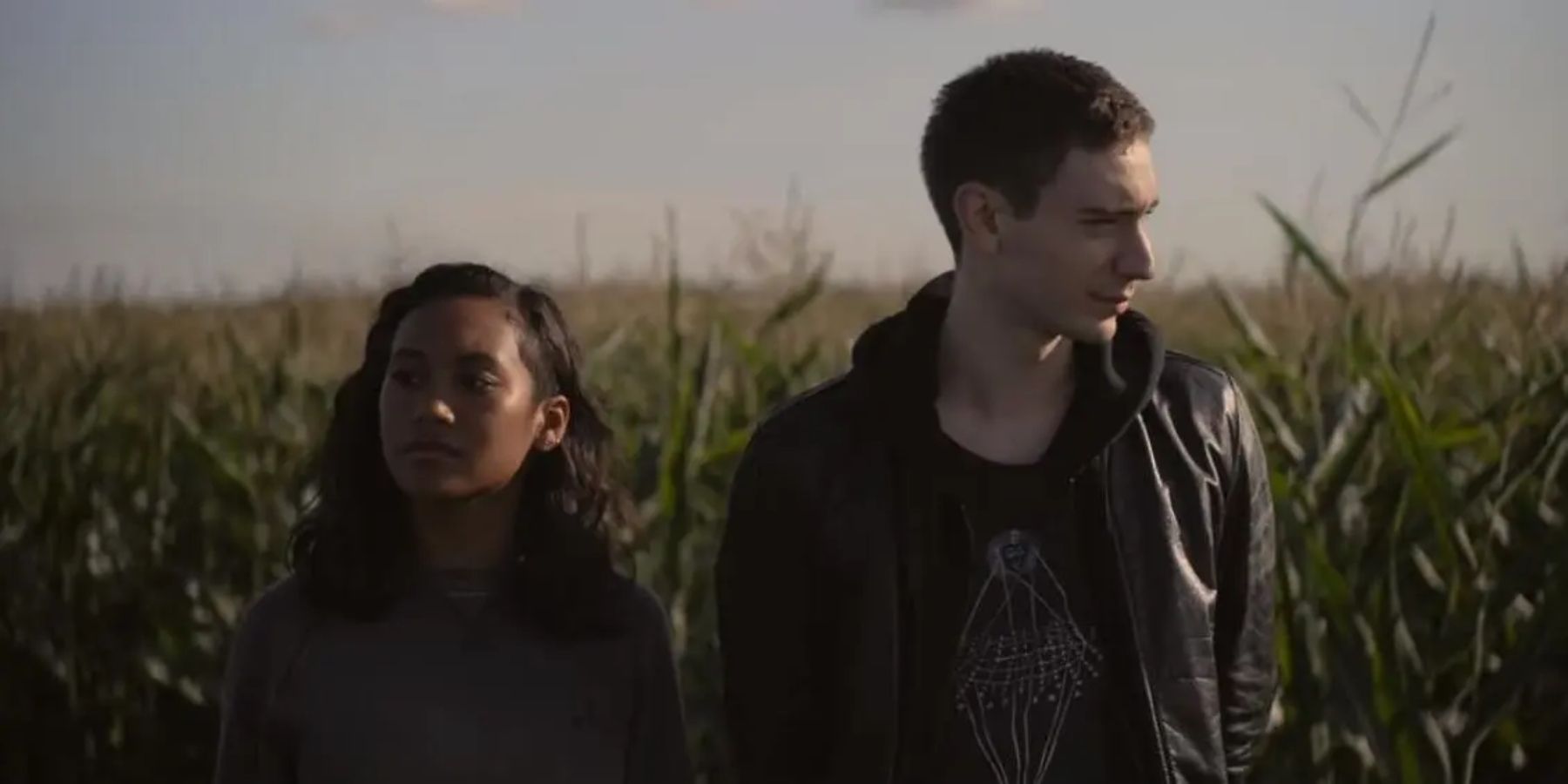 Makani and Ollie in a corn field in There's Someone Inside Your House Featured Image