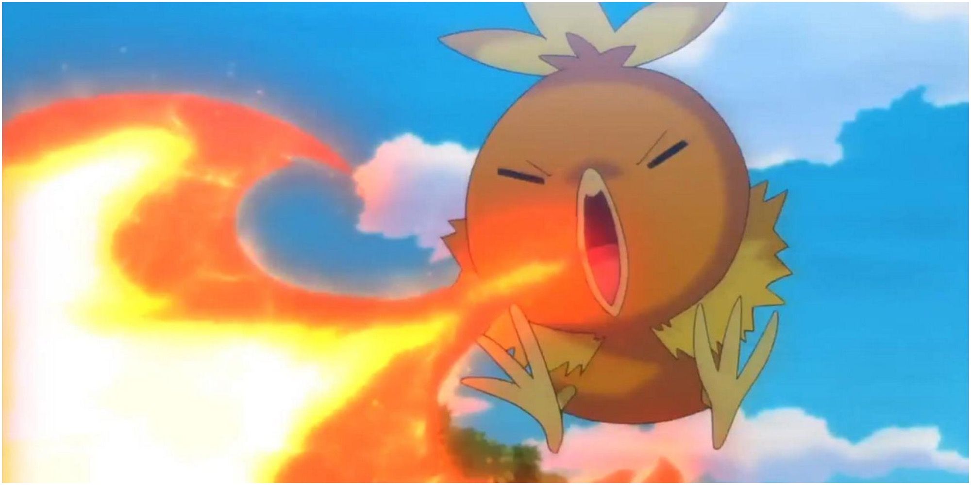 Torchic Fire Type Pokemon Starter Blowing Fire