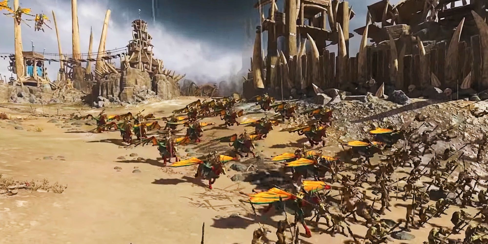 Total War Warhammer 3 - Units rushing forward.