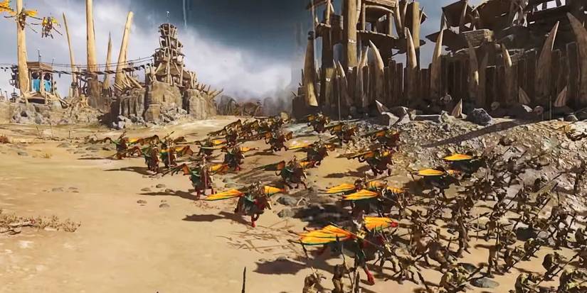 Total War Warhammer 3 - Units rushing forward.