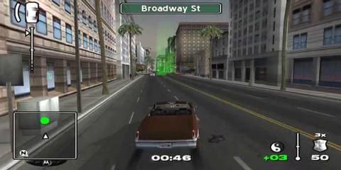 Driving down Broadway St. in True Crime Streets of LA