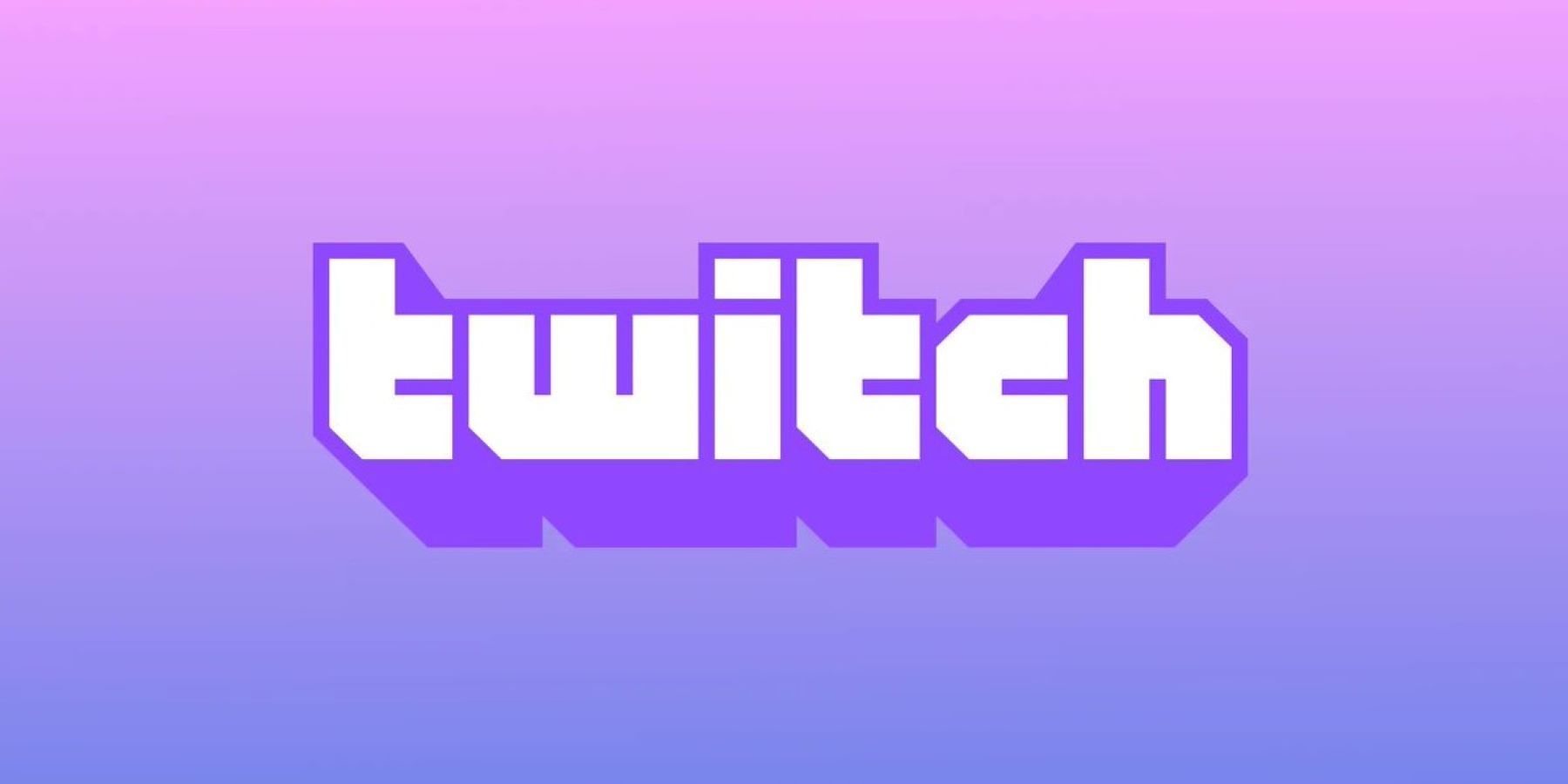 The Twitch logo on a blue and purple background