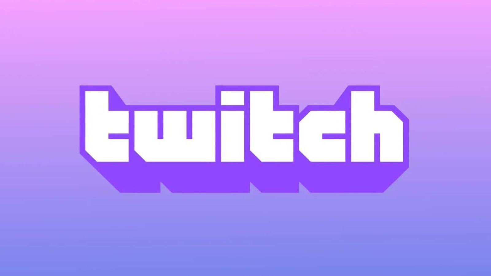 The Twitch logo on a blue and purple background