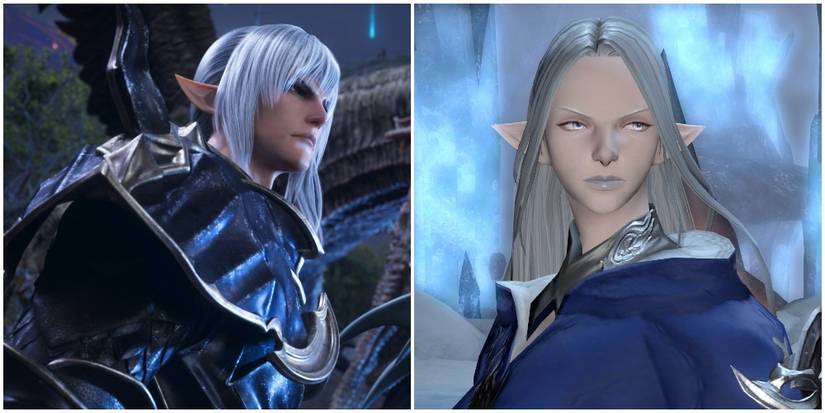 Split image of Estinien and Ysayle. 