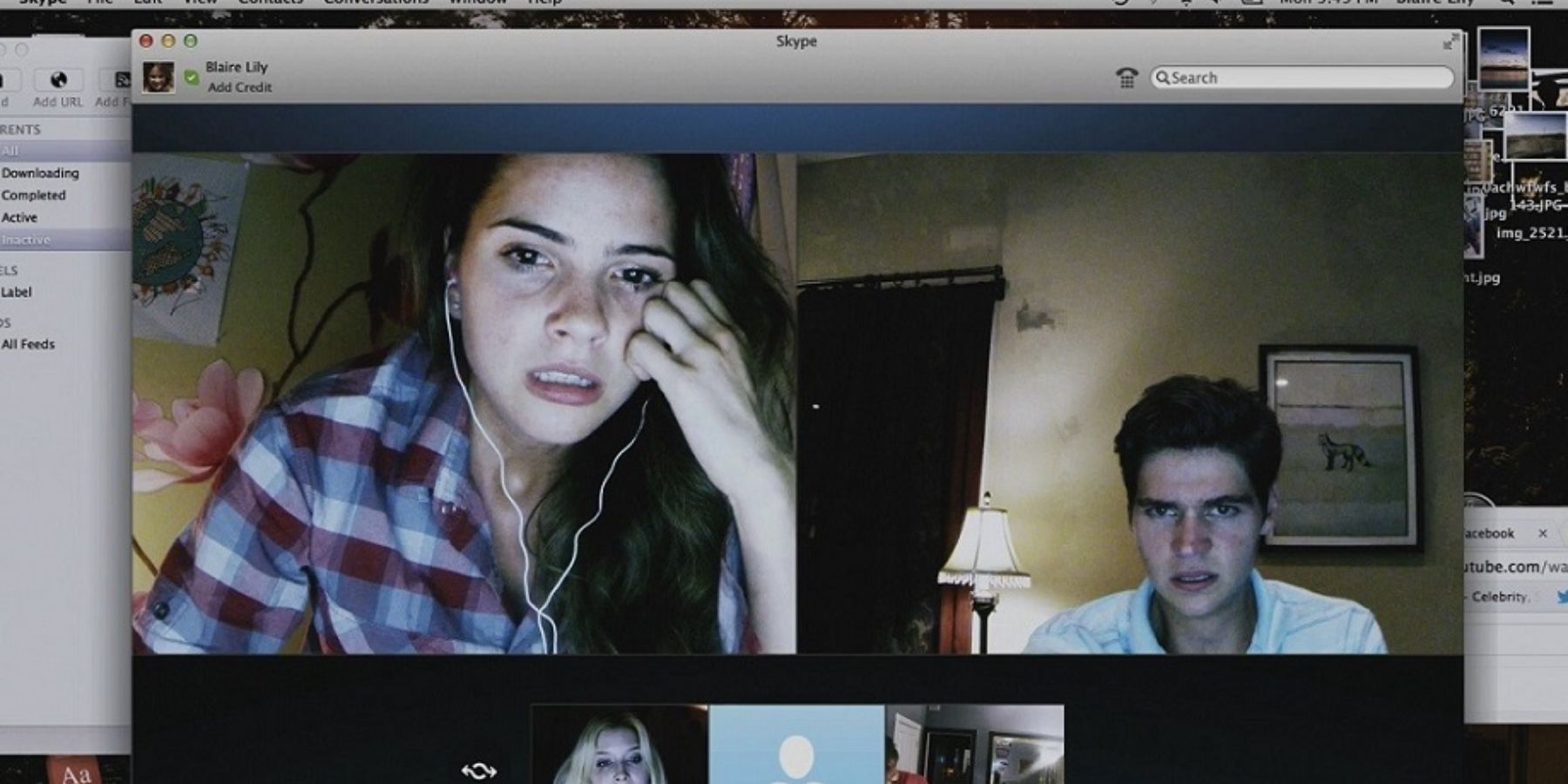 Blair and Mitch talking online in Unfriended