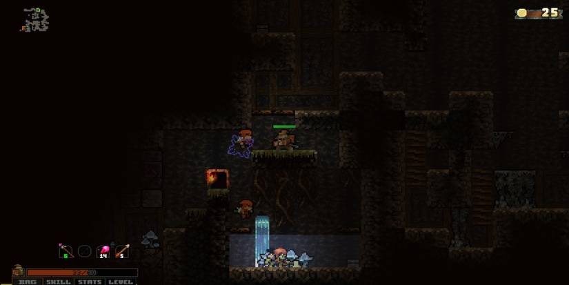 Fighting enemies in Vagante