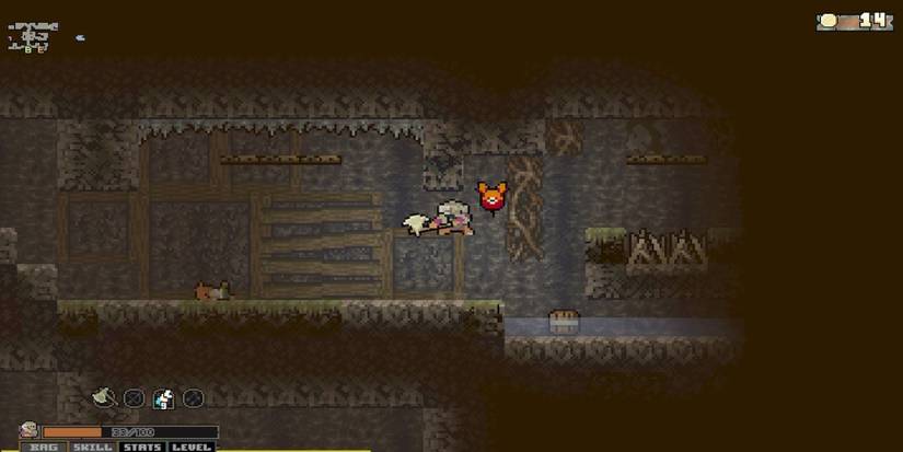 Fighting enemies in Vagante