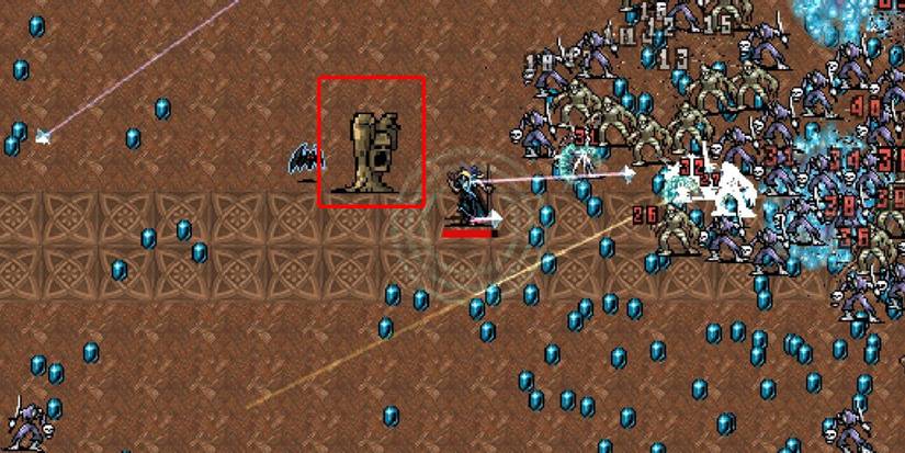 Vampire Survivors - Highlighting A Boss Following The Player Character