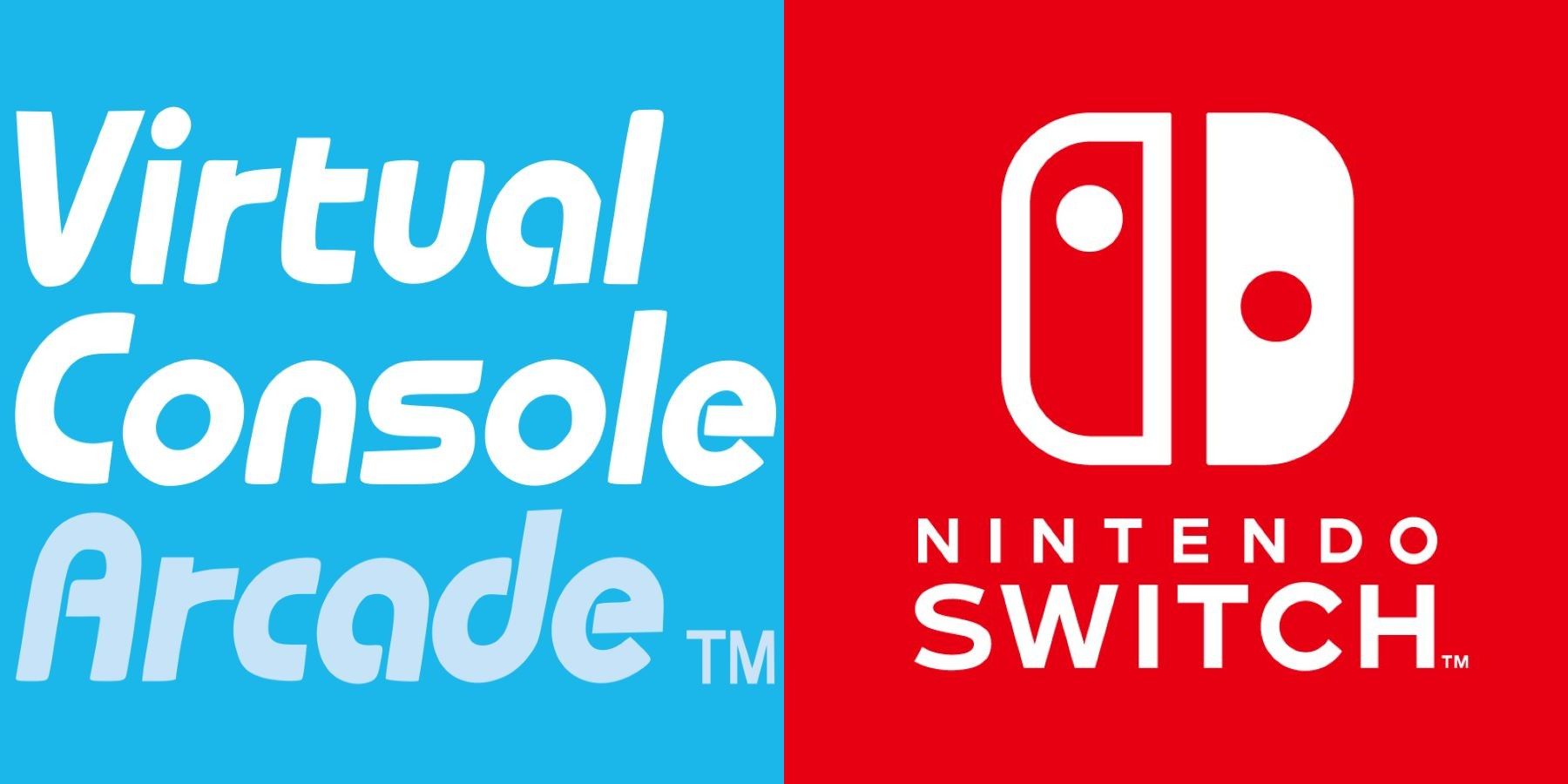 Логотип Virtual Console Arcade рядом с логотипом Nintendo Switch