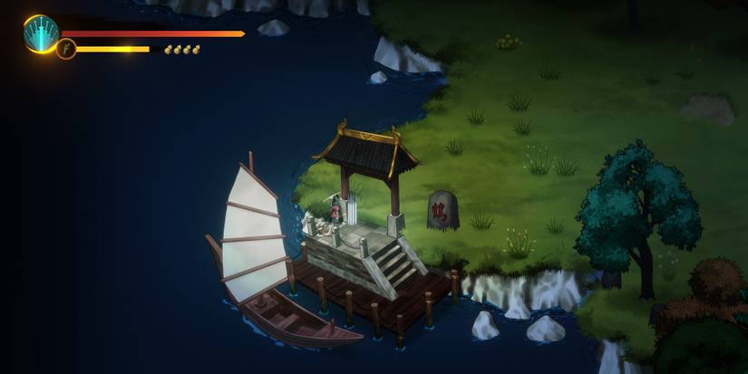 Warm Snow - Standing by a boat on the water.