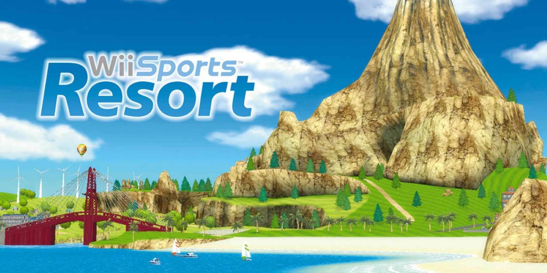 The Wii Sports Resort logo with Wuhu Island in the background