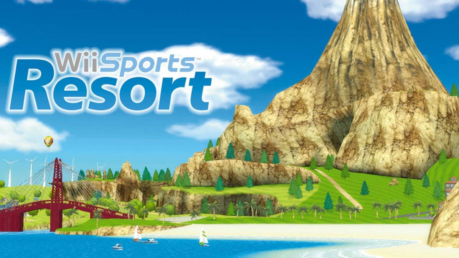 The Wii Sports Resort logo with Wuhu Island in the background