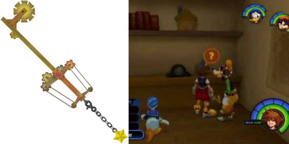 Sora Donald and Goofy finding the Wishing Star Keyblade
