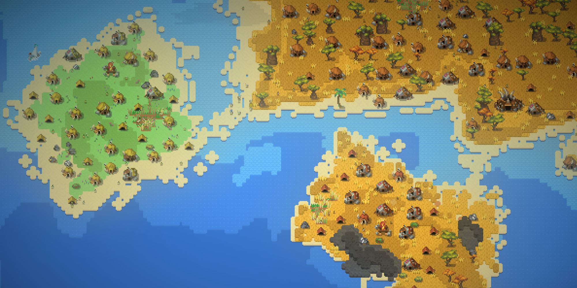 Connected islands in Worldbox - God Simulator