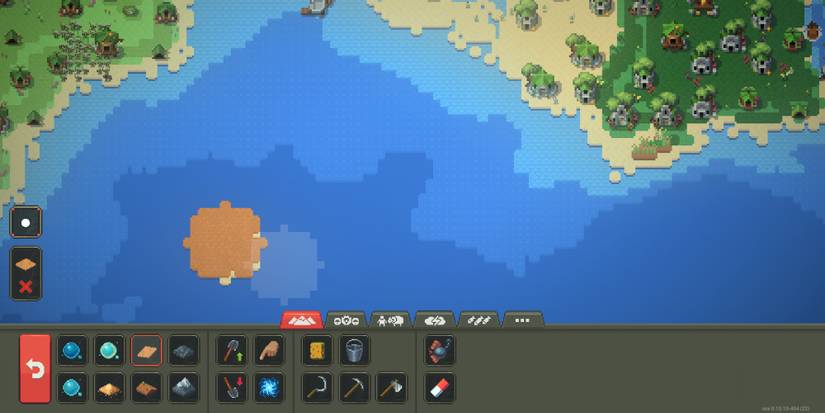 A large brush size and island in Worldbox - God Simulator