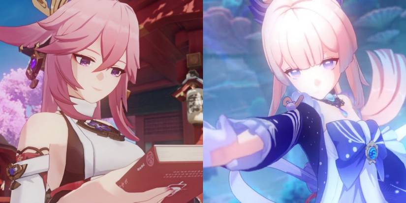 Yae Miko and Kokomi from Genshin Impact
