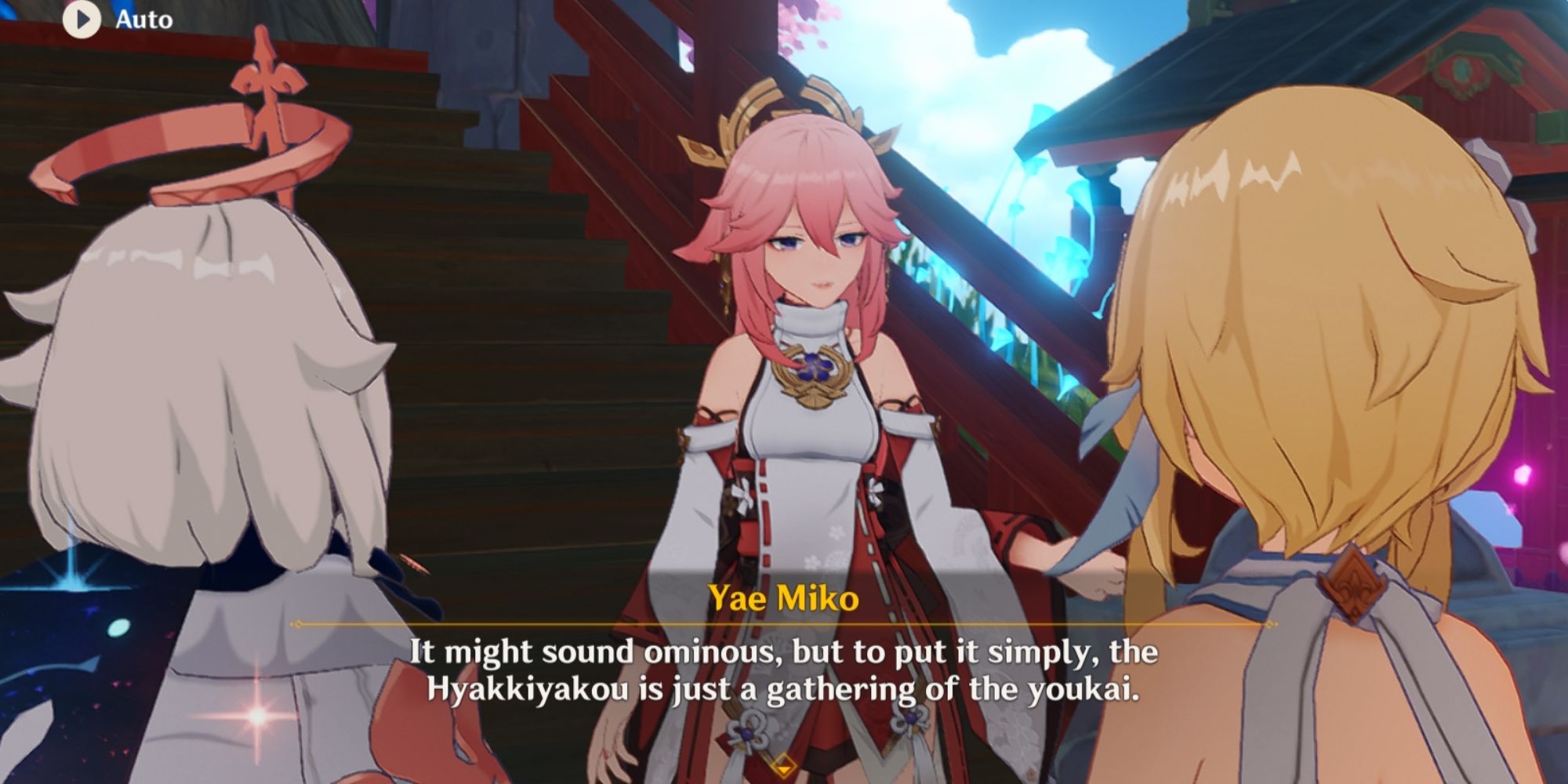 Yae Miko explaining Hyakkiyakou