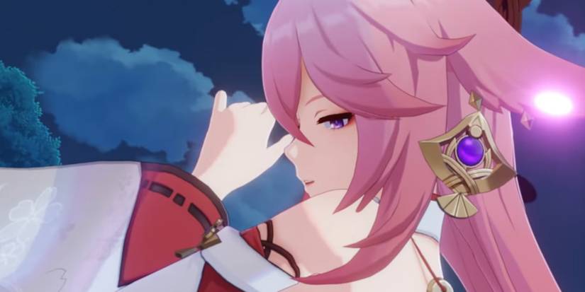 Yae Miko fighting Genshin Impact