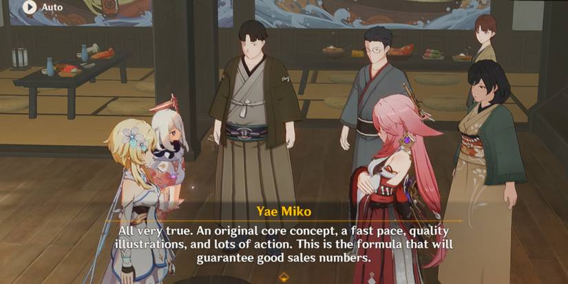 Yae Miko giving tips for light novel