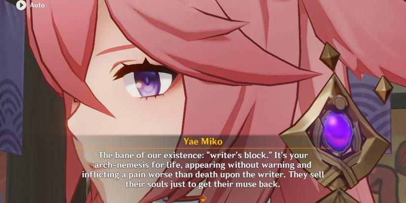 Yae Miko talking about writer's block
