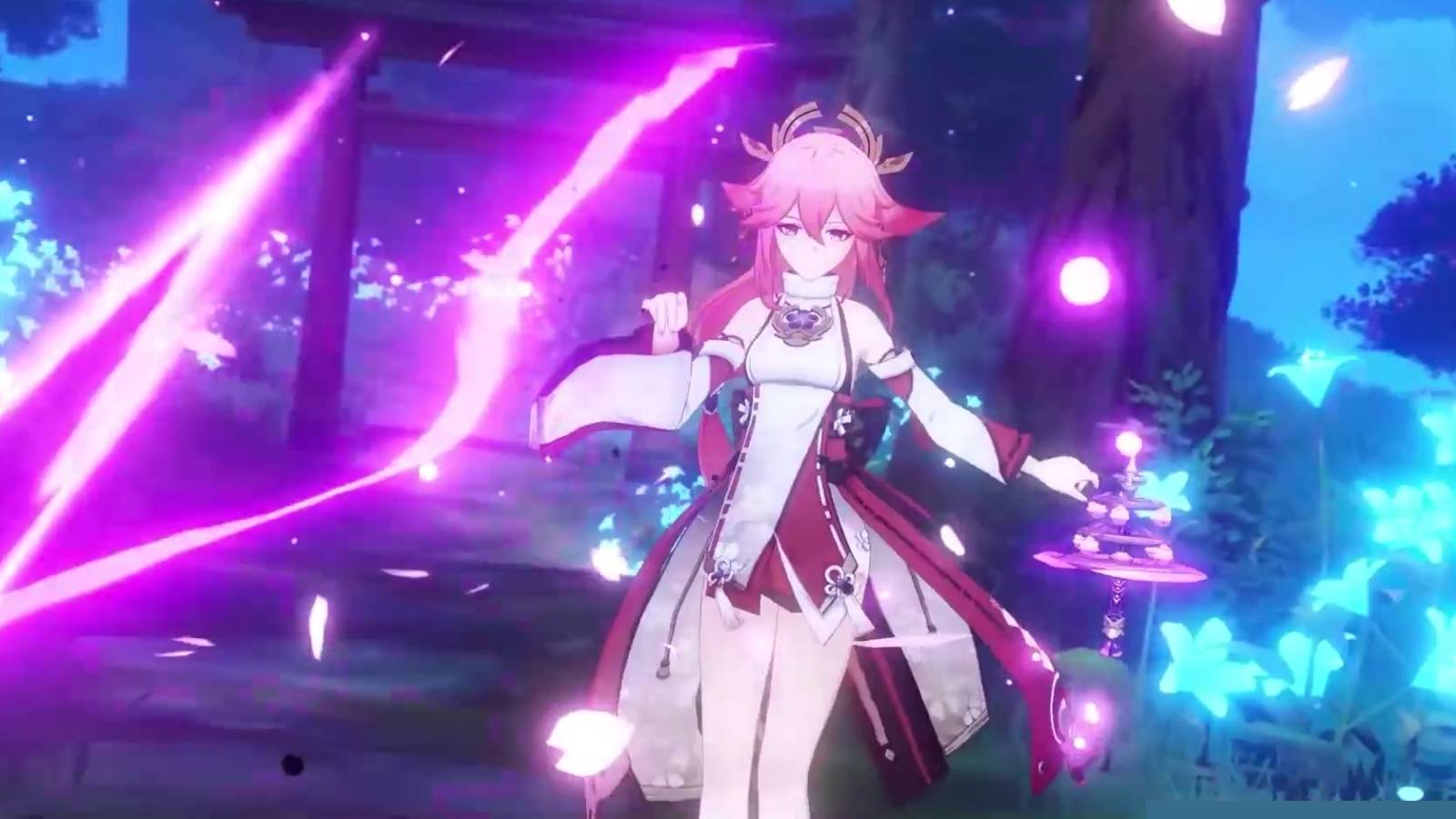 Yae Miko wielding Kagura's Verity