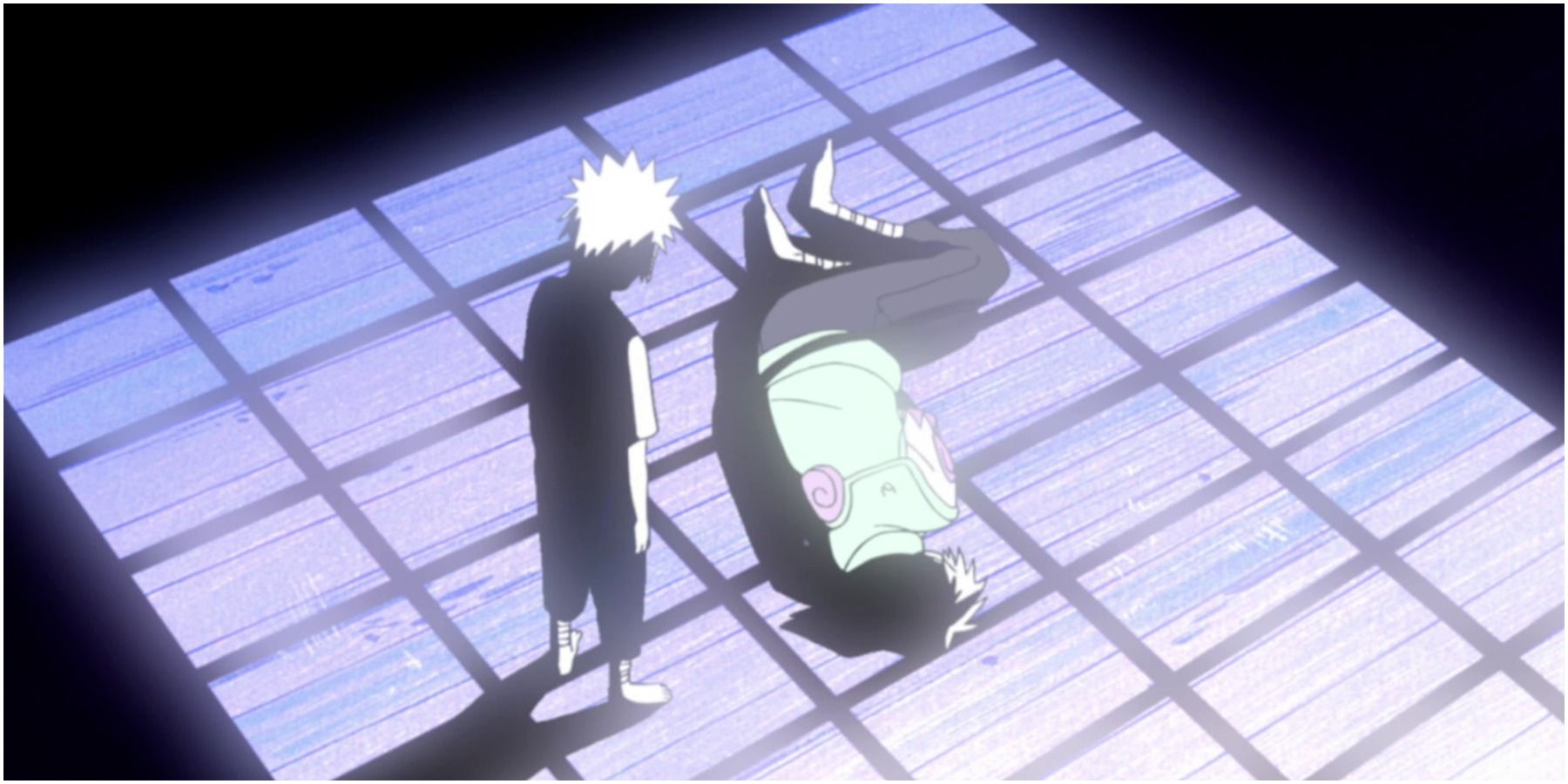 Young Kakashi Standing Over His Father's Body in Naruto
