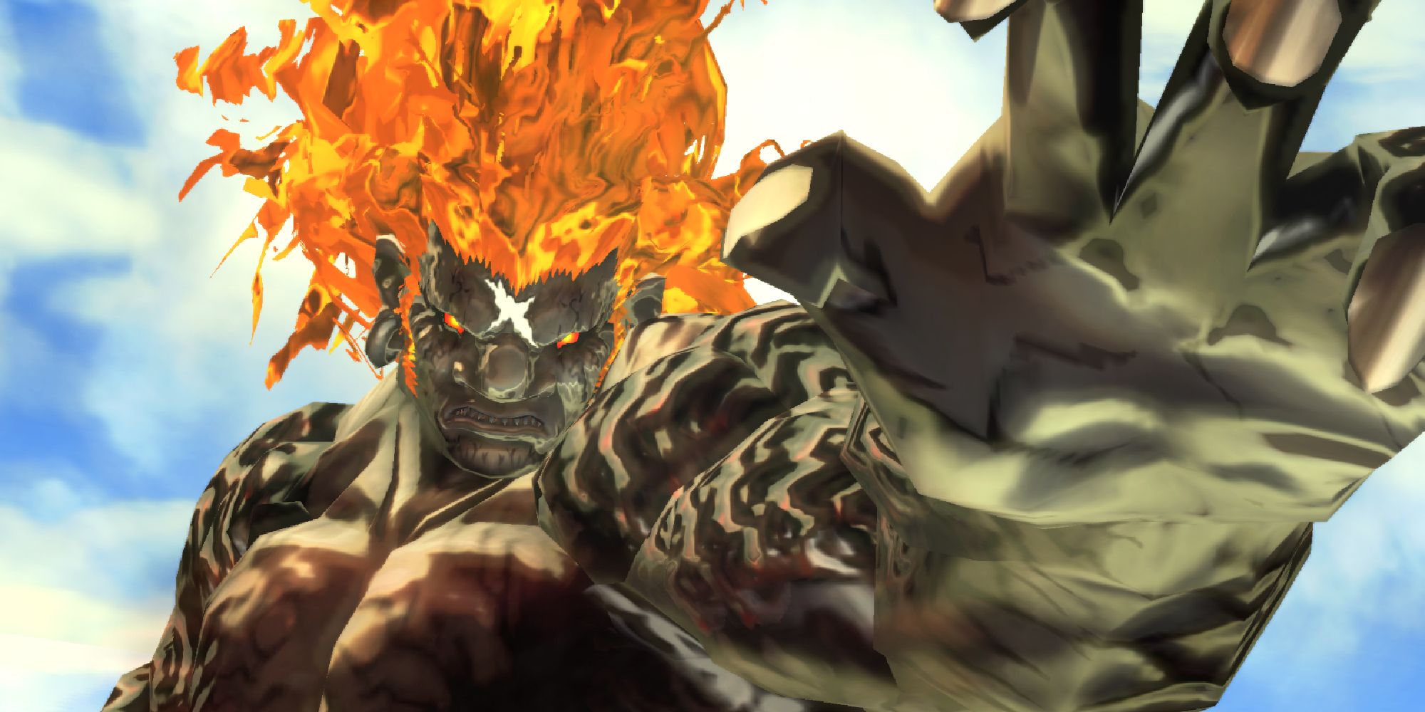 Demise reaching his hand towards the screen in Skyward Sword HD