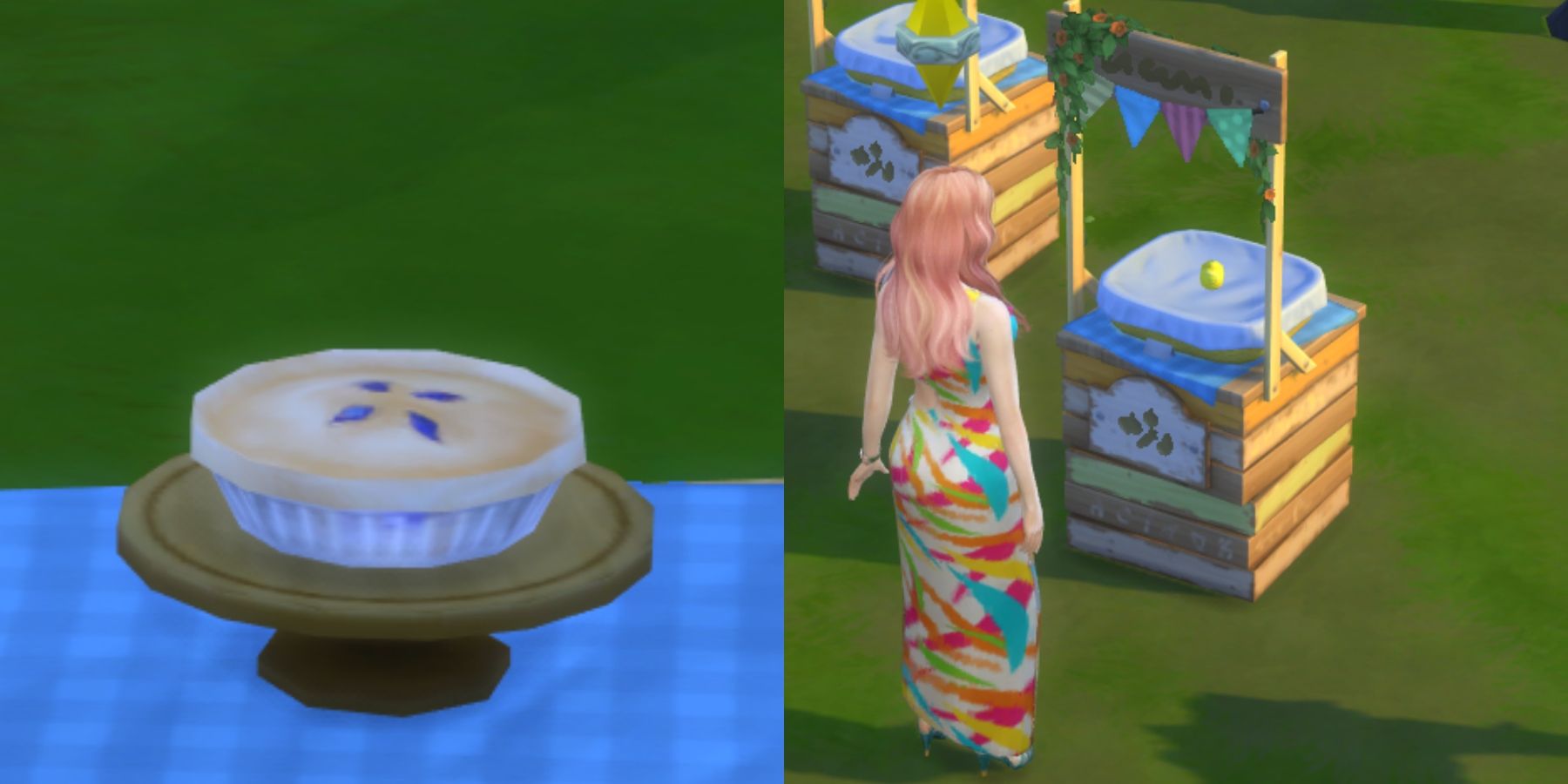 a pie and normal sized corp in the sims 4