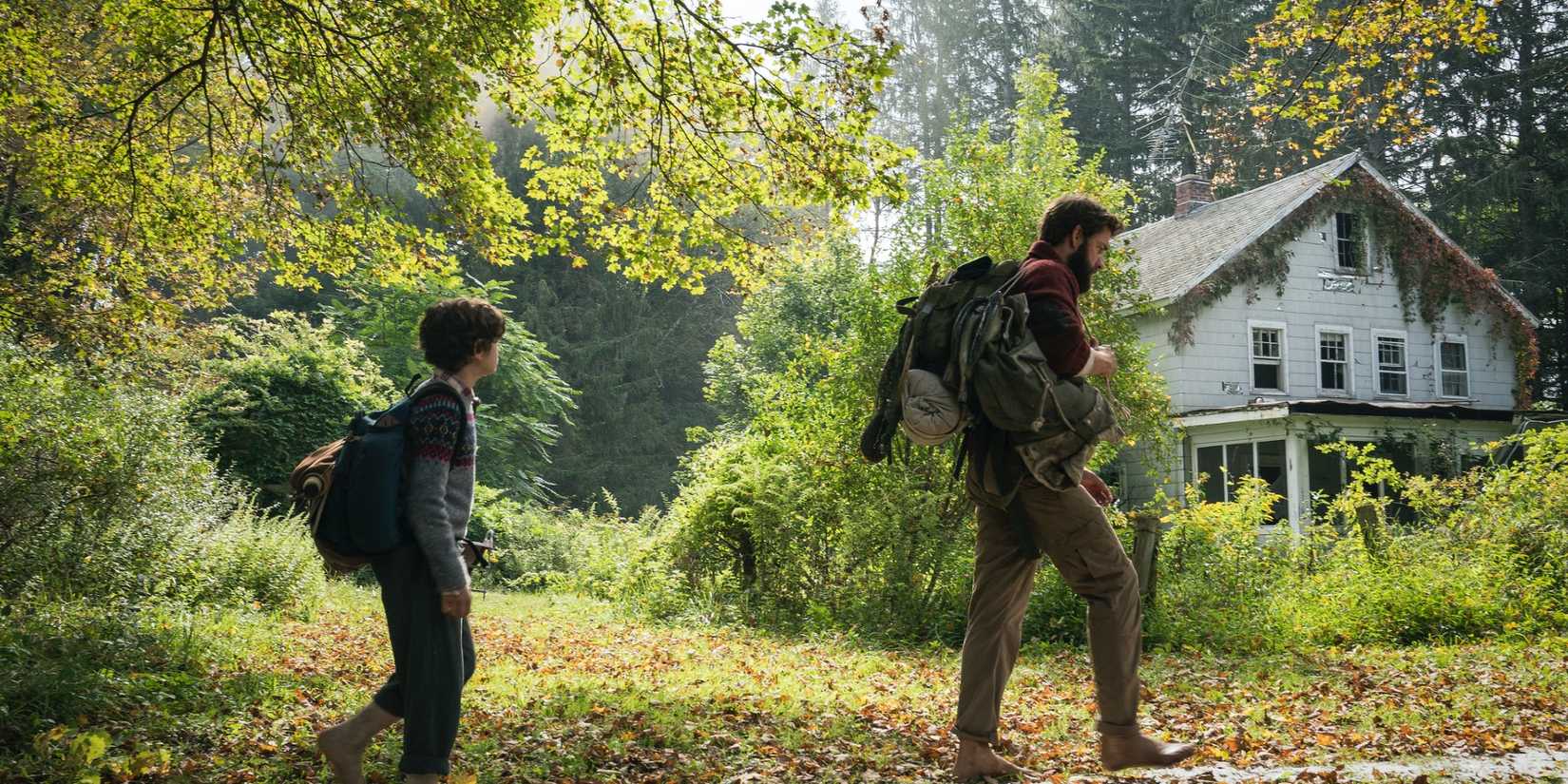 Lee and his son walking in A Quiet Place